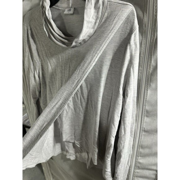 Cabi Maternity Light Gray Cowl Neck Sweatshirt Sz Large Nursing Fall Lightweight - Picture 4 of 7